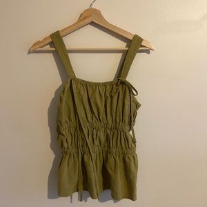 green lace embroidered top